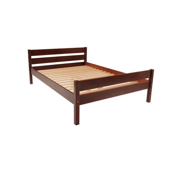 Pat matrimonial Sally, Transilvan, Lemn Masiv, Model 3/2, 120x200 cm, Cires