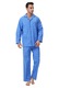 Set Pijama Barbati Clasica Panza, Bumbac, Maneca lunga, Pantalon lung, Carouri / Albastru deschis, 46 EU, S INTL