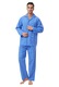 Set Pijama Barbati Clasica Panza, Bumbac, Maneca lunga, Pantalon lung, Carouri / Albastru deschis, 46 EU, S INTL