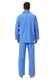 Set Pijama Barbati Clasica Panza, Bumbac, Maneca lunga, Pantalon lung, Carouri / Albastru deschis, 46 EU, S INTL