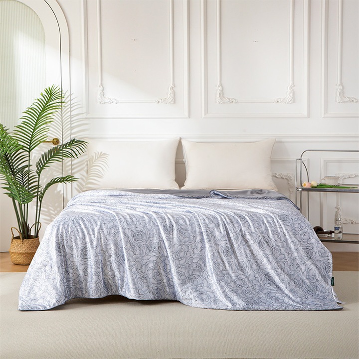 Plapuma de vara, 220x240cm, Gri, Microfibra