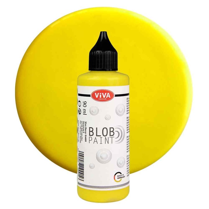 Pontfestő festék, Blob Paint VIVA DECOR, 90ml Sárga