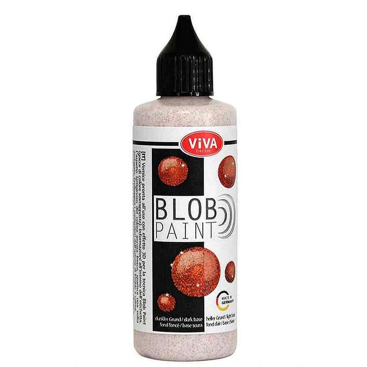 Vopsea cu sclipici pentru pictura punctata, Blob Paint VIVA DECOR, 90ml Sclipici argintiu