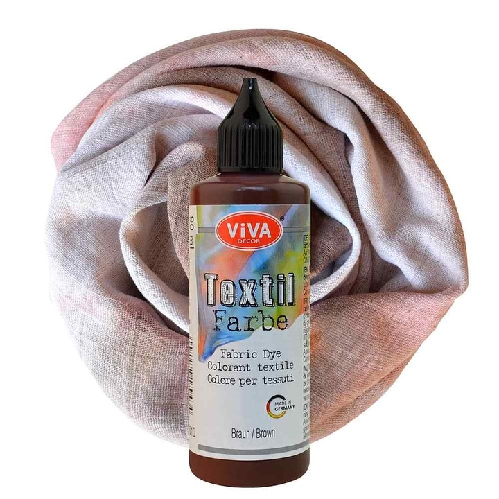 Vopsea pentru textile, lavabila, VIVA DECOR, 90 ml Maro brun
