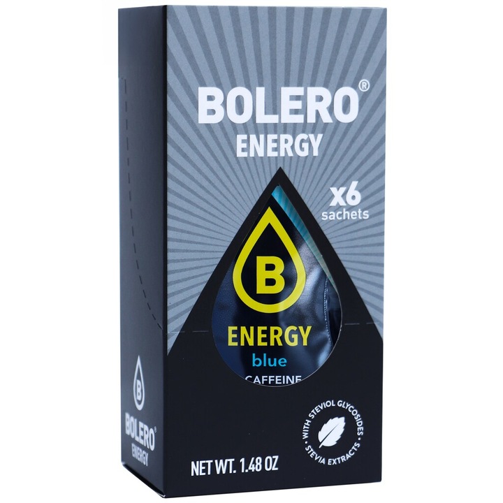 Bautura energizanta pulbere, Bolero Advanced Hydration, 6 plicuri, fara lactoza, fara gluten
