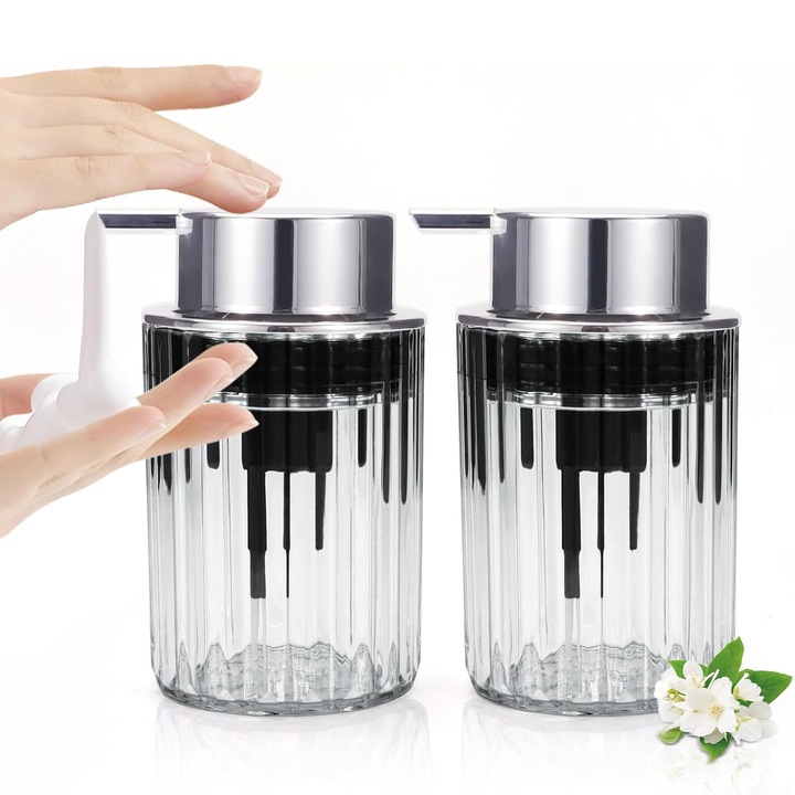 Set 2 Dispensere pentru Sapun, Transparent, Rezistent la Scurgeri, Pratic pentru Calatorii