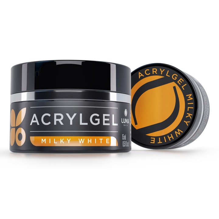 AcrylGel Milky White 15ml Luma Nails, gel UV, rezistent la crapare, ideal pentru reconstructia unghiilor