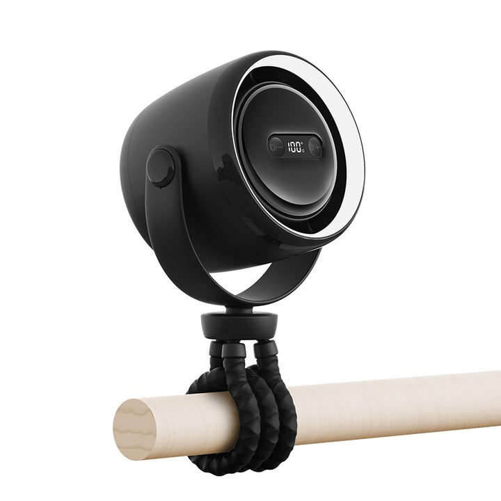 GF15 Вентилатор за количка Octopus, 20000mAh, 100 нива, нощна светлина, подходящ за деца, отделение за аромат, черен, 325x167x148 мм