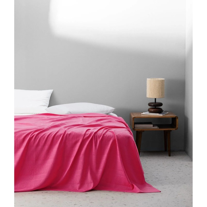 Cearceaf de pat Mathilda, Madame Coco, ecocell, fuchsia, 150x220cm