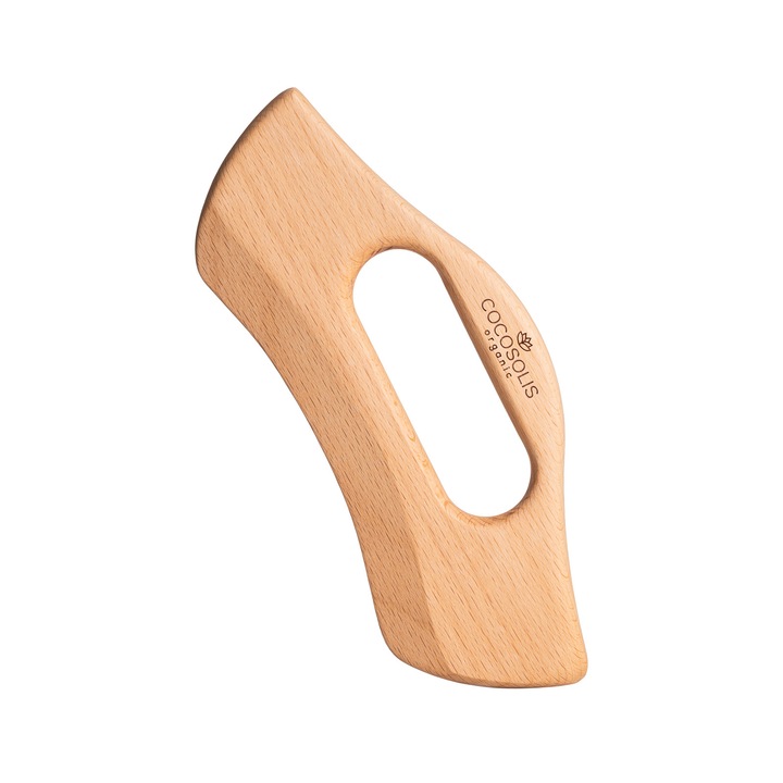 Természetes fából készült testmasszírozó. Kisimítja a narancsbőrt és formálja az alakot. COCOSOLIS BODY GUA SHA, Anti-cellulite & Sculpting Massager