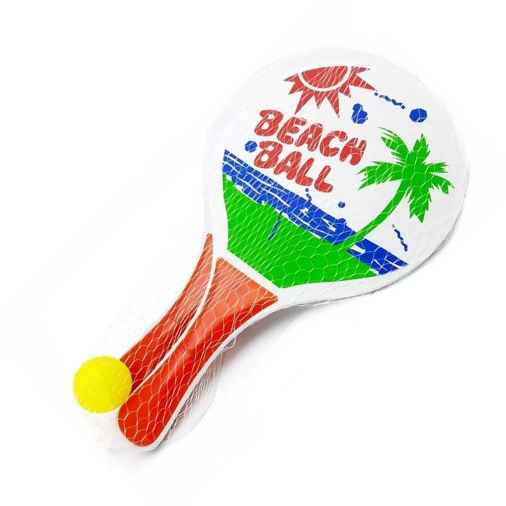 Set Wiky Tenis de Plajă – Minge de plajă, 33 cm, cu 2 rachete și 1 minge