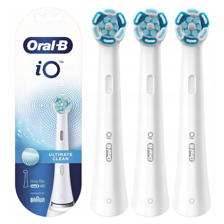 Oral-B iO Ultimate Clean elektromos fogkefe utántöltő készlet, fehér, 3 db
