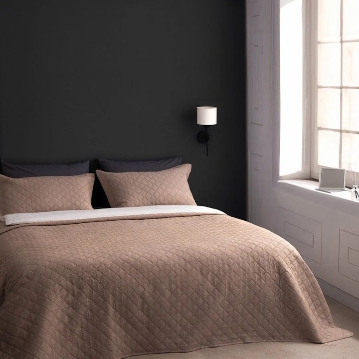 Madame Coco Relinda dupla ágytakaró, poliészter, kockás, 230x250cm, 3 darabos szett