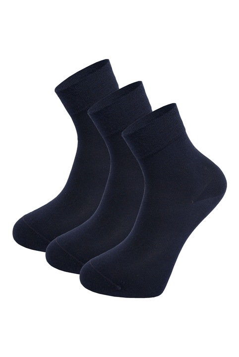 Set-3 Sosete barbati din bambus, Lungime medie, Newtone, BK-02, Fara cusatura, Respirabile, Anti-odor, Antiperspirant, Antibacteriene, Moale si Confortabile, Albastru marin, Uni, 41-44 EU