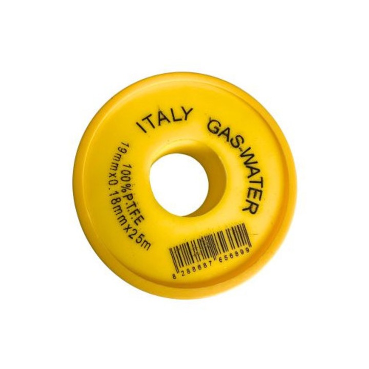 Teflon menettömítő szalag, 19mm X 0, 18mm X 25 m