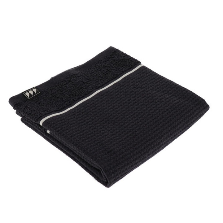 Prosop de maini JAPANDI, bumbac waffle, 50 x 90 cm - negru