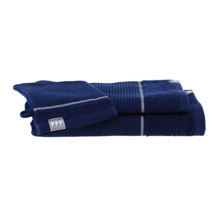 Set de prosoape RUSTI, 100% bumbac, 3 bucati - bleumarin