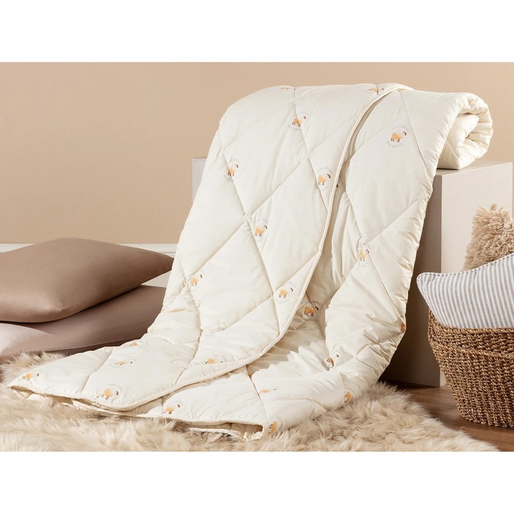 Pilota dubla din lana Fayence, Madame Coco, bej, 195x215cm