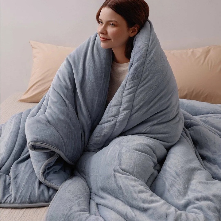 Madame Coco dupla paplan, nanoszálas, kék, 195x215cm