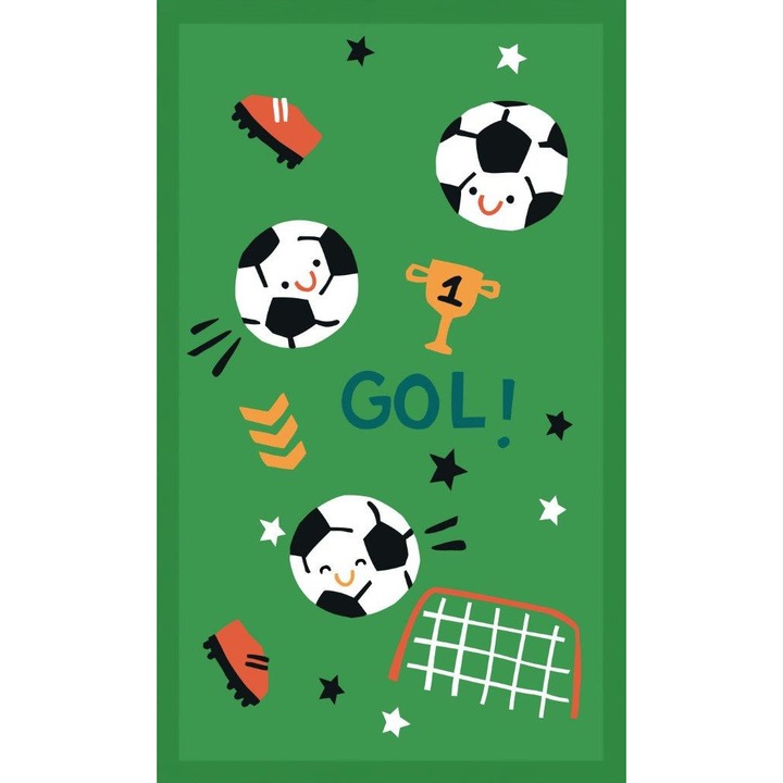 Кърпа за баня Faro, 30x50 см, памучна, зелена, с детски шарки