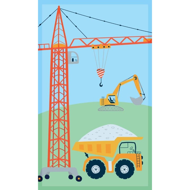 Prosop de baie Faro, 30x50 cm, bumbac, albastru, design copii