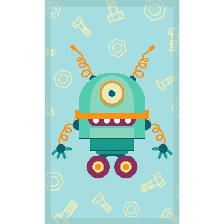 Prosop de baie Faro, 30x50 cm, bumbac, albastru, design copii