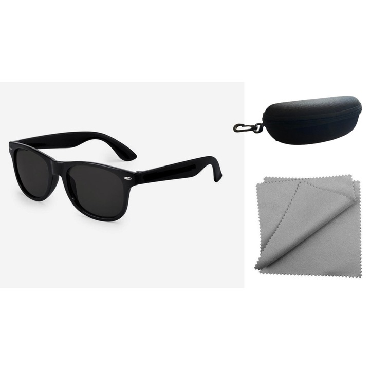 Ochelari de soare Creative, Rame Negre Lucioase, Protectie UV400, Unisex, Polarized