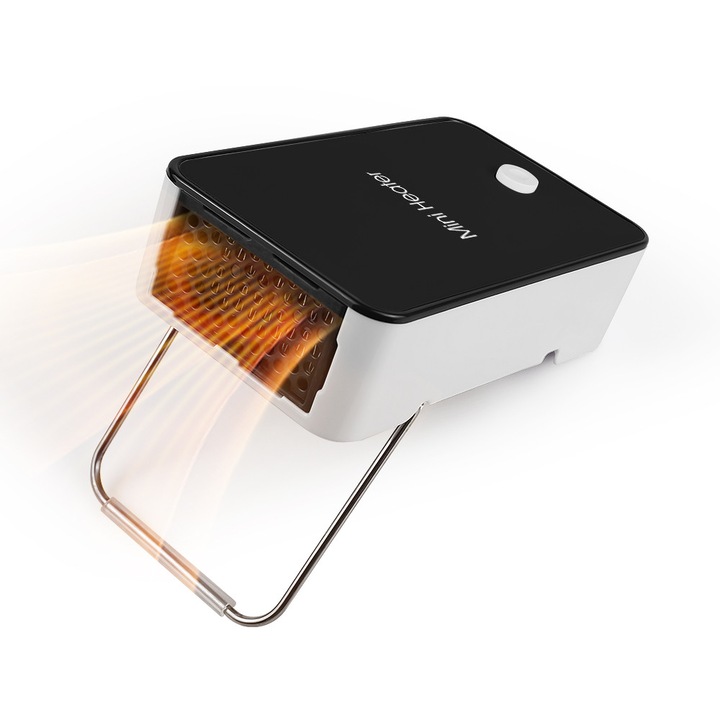 Aeroterma portabila YOUCIDI Mini, 3 trepte de putere, 250 W, negru, pentru interior