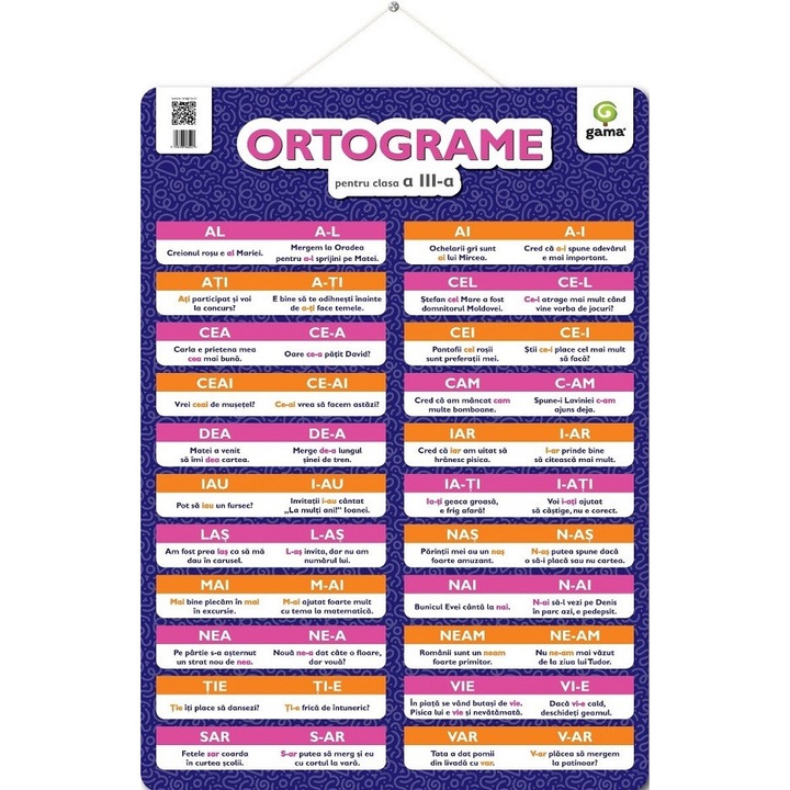 Plansa. Ortograme - Clasa 3