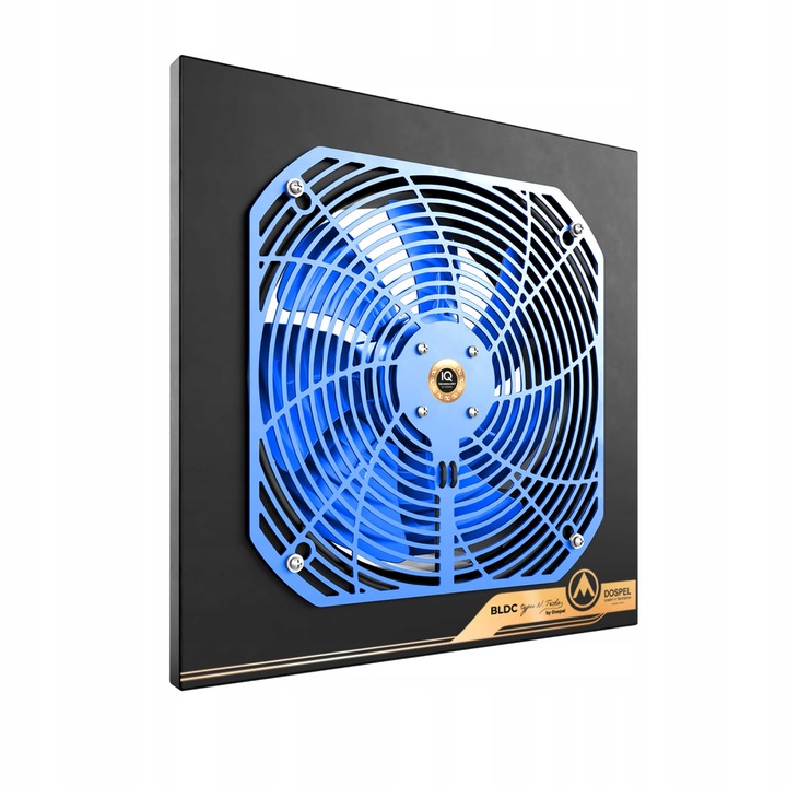 Индустриален вентилатор с регулатор, Dospel, Woks син тип N.Tesla, максимален въздушен поток 720 M³/H, консумация на мощност 40 W, акустично налягане 65 Db(A), диаметър 200 мм, 200 мм, черен
