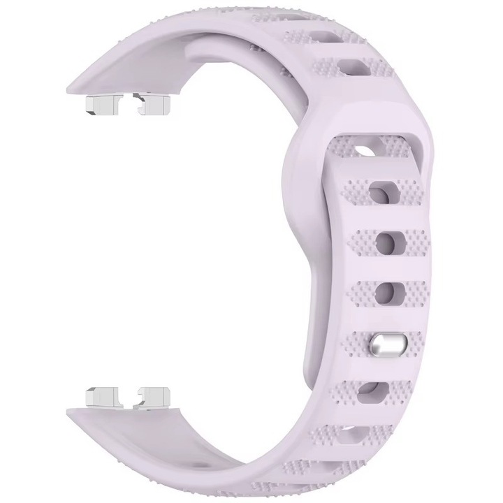 Szilikon szíj Huawei Band 8 / 9 / 10-hez – modern dizájn, fém markolat, Best Accessories, lila