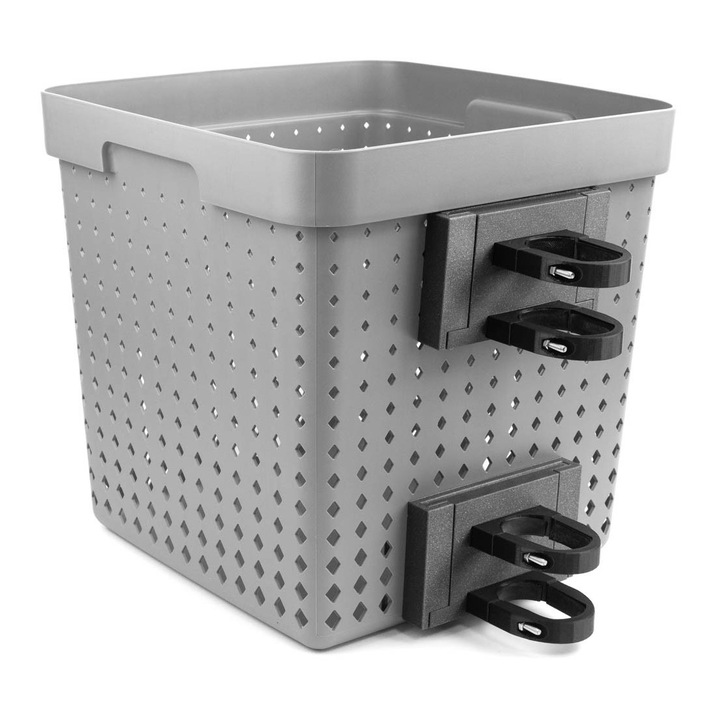 Cos portbagaj, Kugoo, G-Booster, Mare, 21 litri, Sistem de montare rapida, Maner stabil, Protectie la vibratii, Setul include: maner, suruburi, Maner din grafit, Material: plastic, Durabil, Antiderapant, Dimensiuni: 296 x 296 x 296 mm