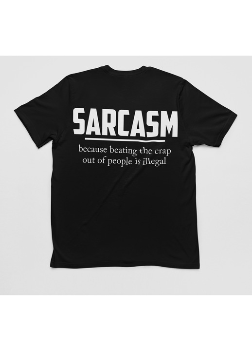 Malfini póló, szarkazmus, Fekete