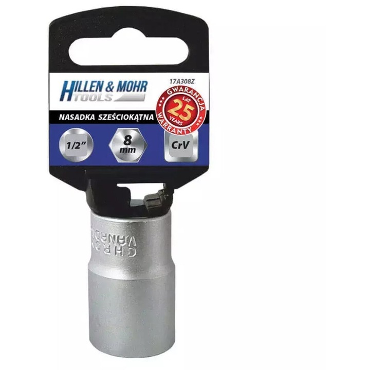 Cheie tubulara 6 puncte 1/2 " 13 mm cu agatator de plastic