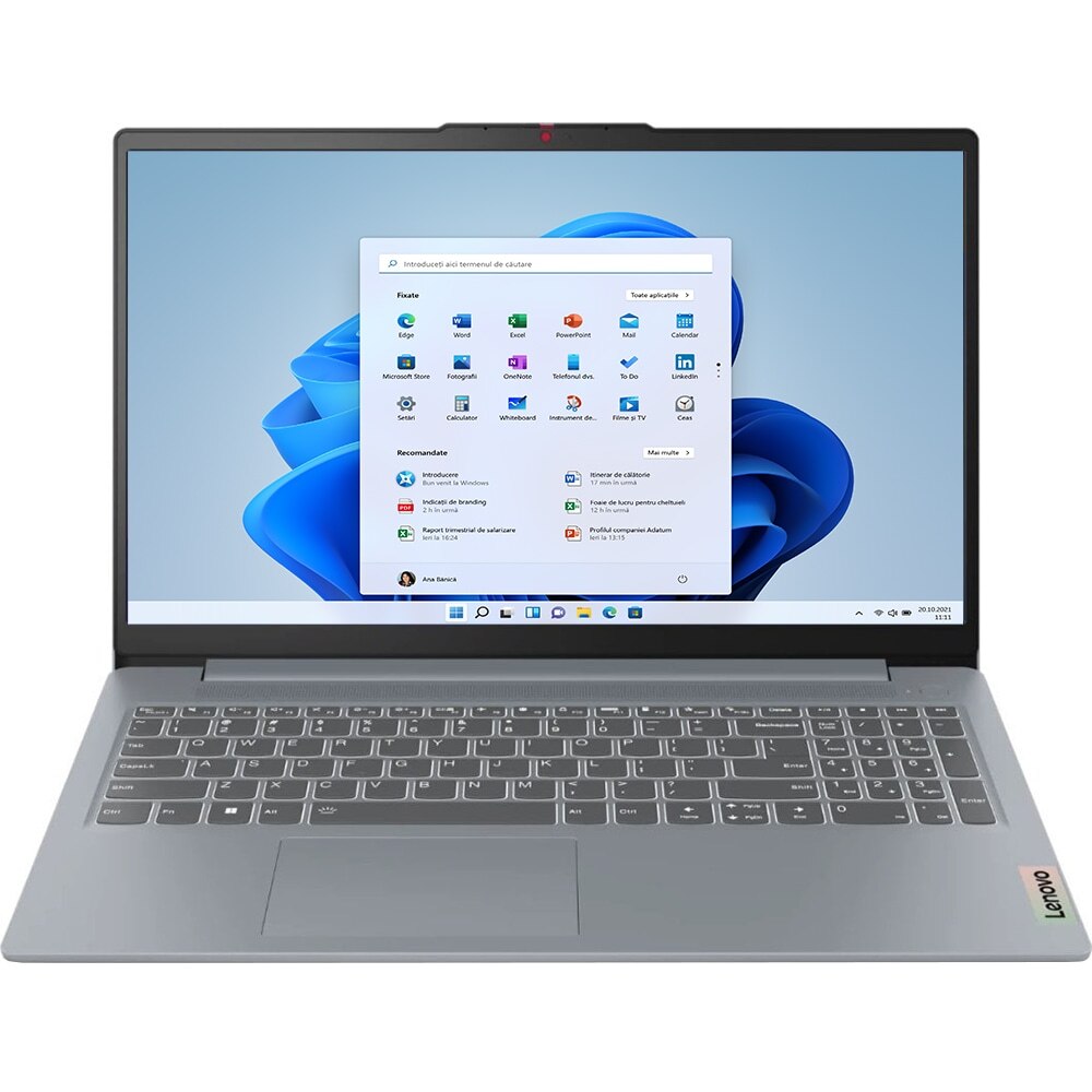 Laptop Lenovo IdeaPad Slim 3 15IAH8 cu procesor Intel Core i5-12450H, 15.6", Full HD, IPS, 16GB, 1TB SSD, Windows 11 Pro, Arctic Grey