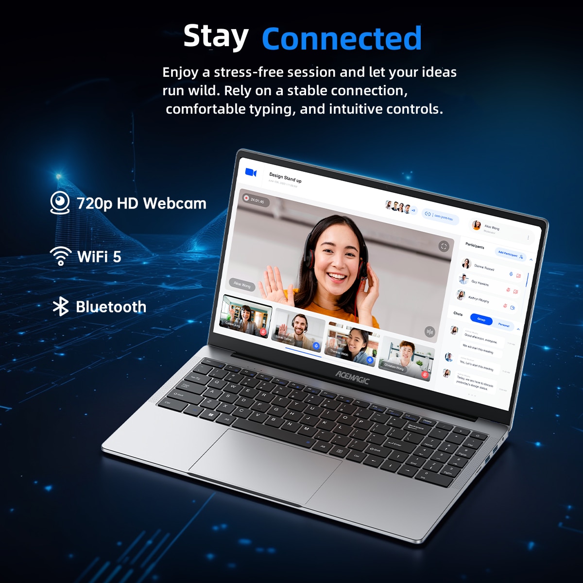 Laptop ACEMAGIC 15.6" cu procesor Intel® Twin Lake N150 pana la 3.60 GHz, 16GB DDR4 512GB SSD, Full HD, Intel® UHD Graphics, Windows 11, Argintiu