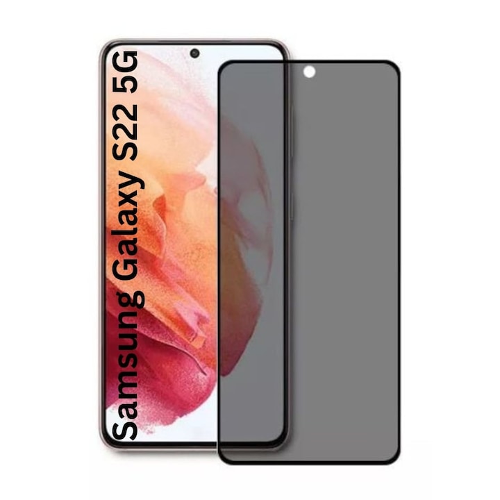 Folie pentru Samsung Galaxy S22 5G / Galaxy S23, Anti-spy Ultra HD, Protectie 9H, Montare Simpla, 111D, Privacy, set cu sticker