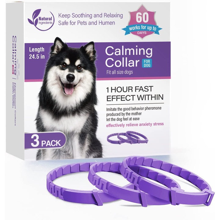 Zgarda pentru caini, set 3 bucati, prevenire purici