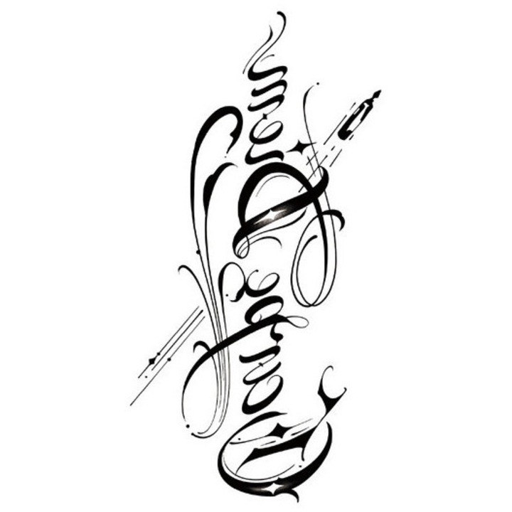 Tatuaj temporar barbati, Giftstorm, negru