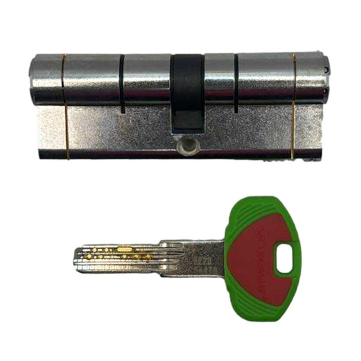 Cilindru Securemme K22 EVO nichel cu chei patentate + 1 cheie de service