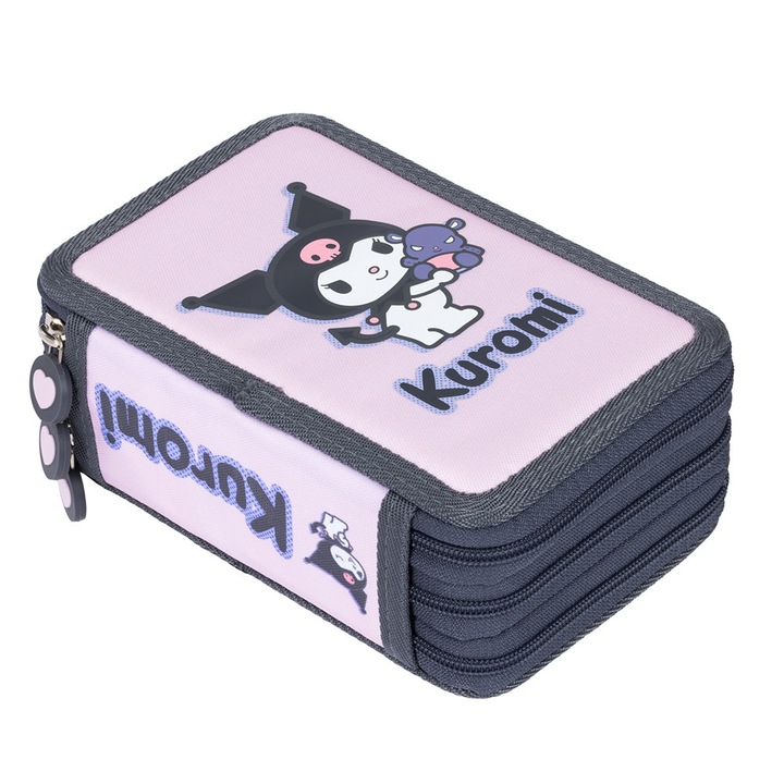 Penar echipat cu 3 buzunare St. Majewski, Kuromi Pink, 19x13x7cm, multicolor