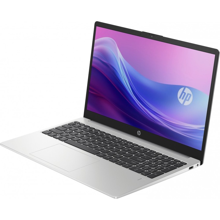HP 250 G10 Laptop, Intel Core i5 1334U, 16GB Memória, 1000GB SSD, 15.6" FullHD kijelző, Ezüst, Böngésző, Vírusirtó, Magyar kiosztás, Windows 11 Pro
