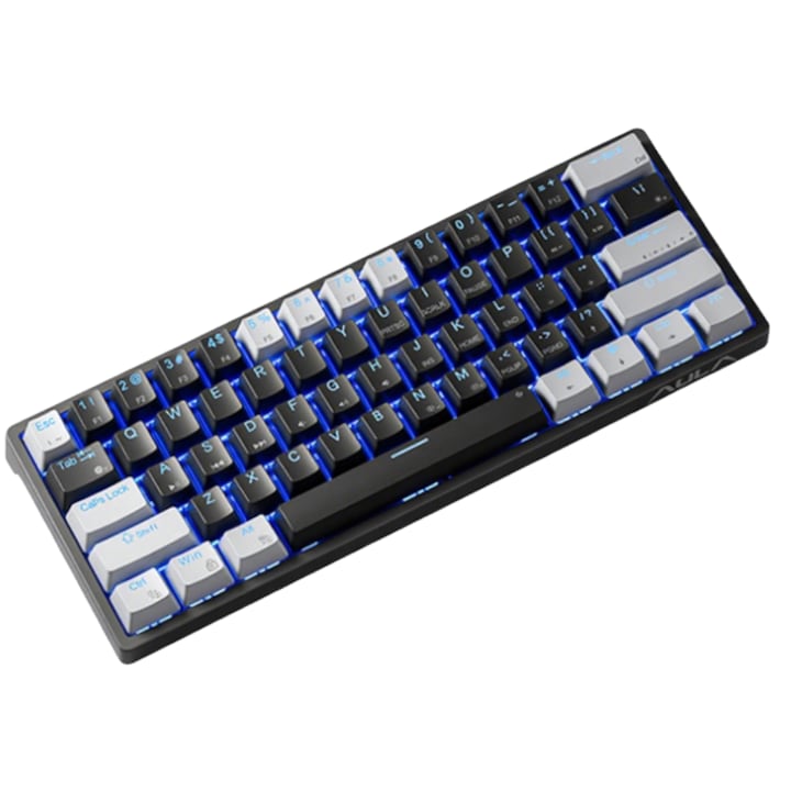 Tastatura mecanica gaming AULA F3361, 61 taste, iluminare RGB cu benzi laterale, hot-swappable, cablu detasabil