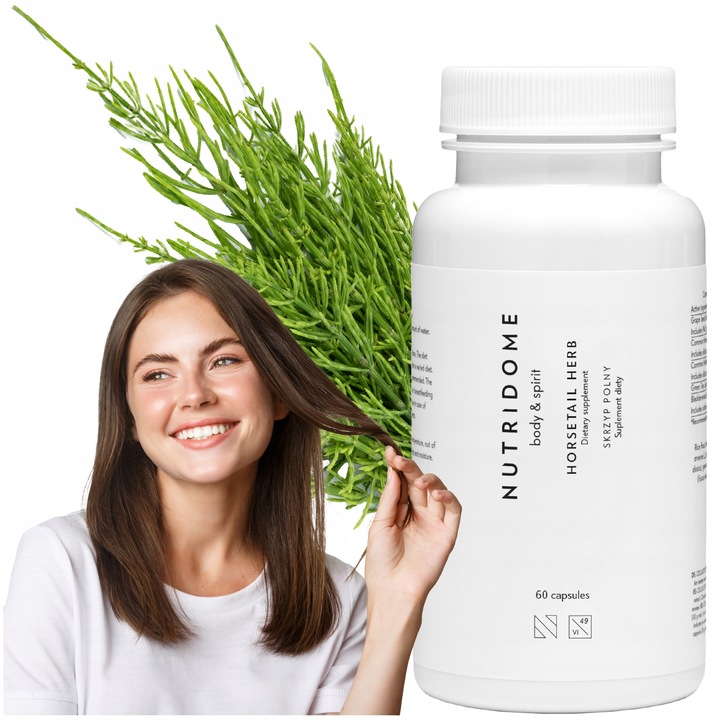 Supliment Alimentar Pentru Par, Piele Si Unghii, Nutridome, Coada Calului, Suport Natural Pentru Regenerare Si Stralucire, Ideal In Caderea Parului Si Unghii Fragile, 60 Capsule