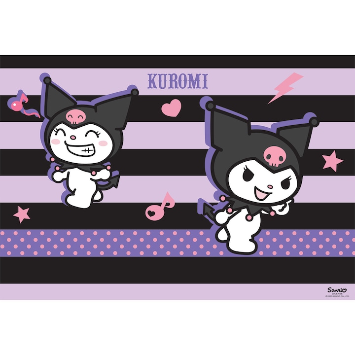 KUROMI íróasztal-állvány szett, 55x38 cm, modern dizájn, lányoknak, 3 éves kortól