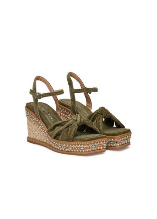 Alma En Pena női espadrillák, V251220, textil, 39 EU, Khaki
