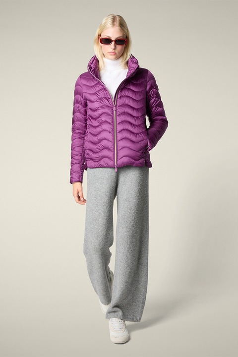 SAVE THE DUCK, Geaca cu vatelina si guler inalt, Violet