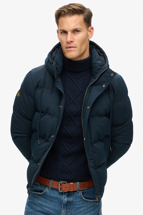 Superdry & Co, Everest kapucnis bélelt télikabát, Tengerészkék