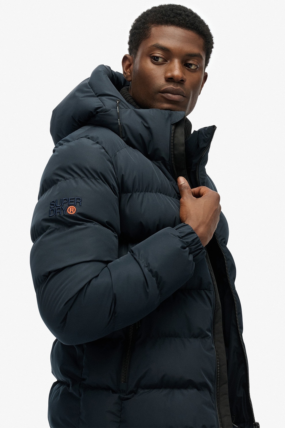 Superdry & Co, Jacheta fara inchidere, cu model colorblock si