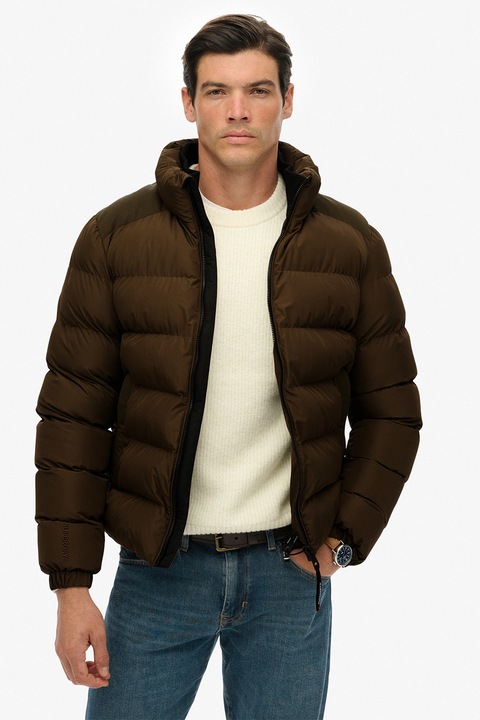 Superdry & Co, Bélelt vízlepergető télikabát, Barna